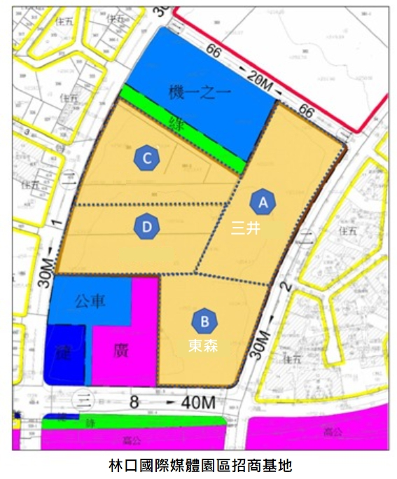 林口國際媒體園區招商基地示意圖。