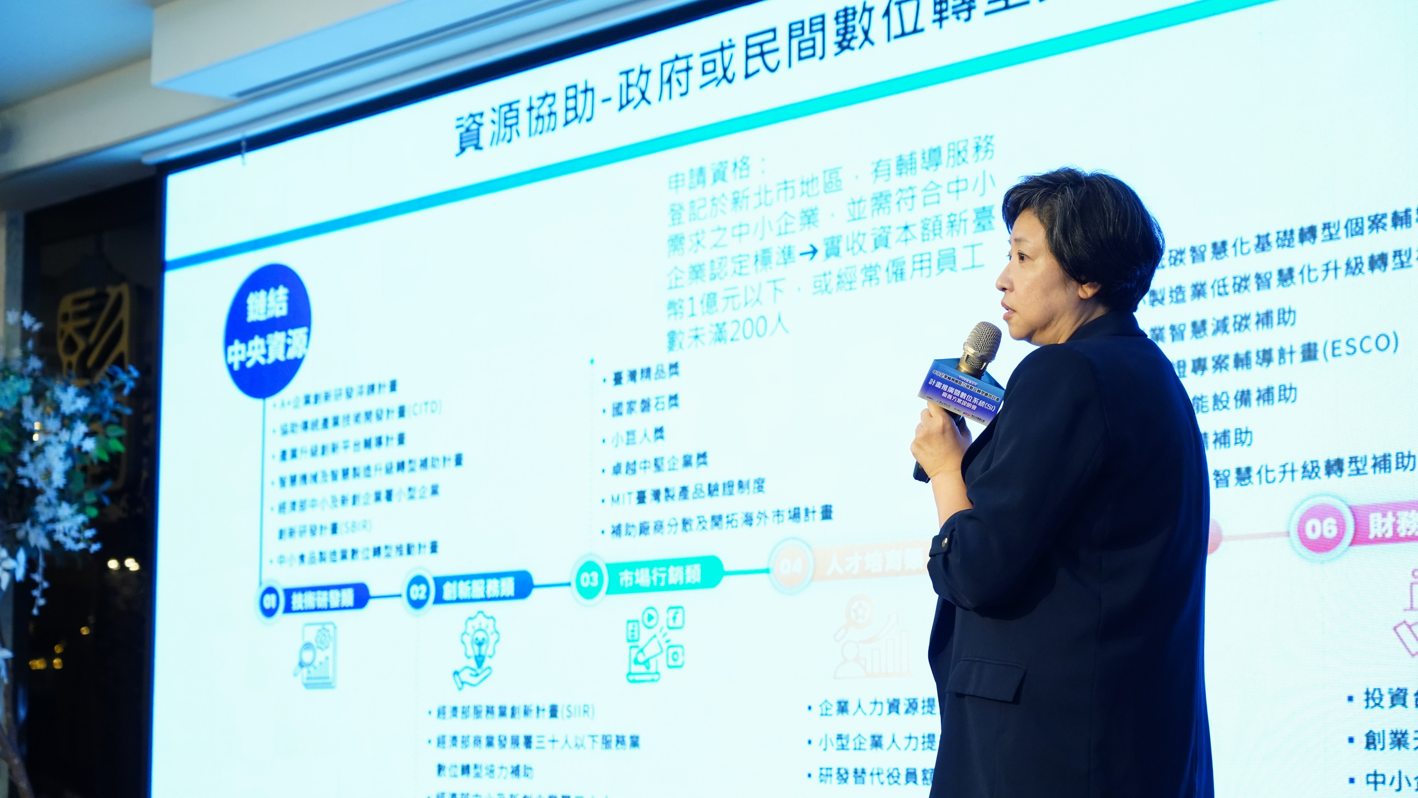 本次說明會活動以「工廠生產轉型」及「企業營運升級」兩大主題為核心,現場展示包含AI Agent、智慧製造、ERPMES整合、AI客服、數位行銷、能源管理及智慧供應鏈等應用方案。