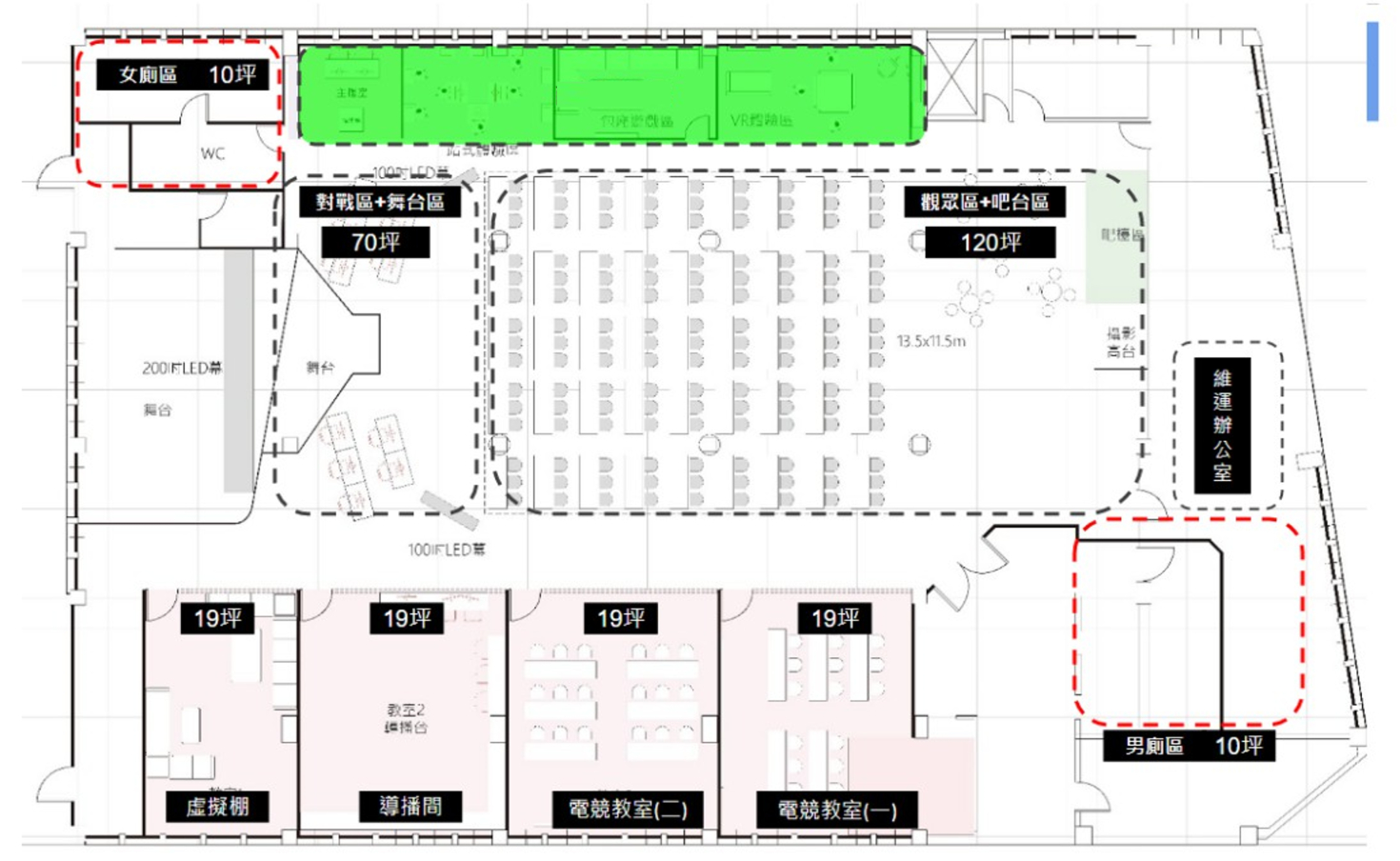 新北電競基地場地平面圖