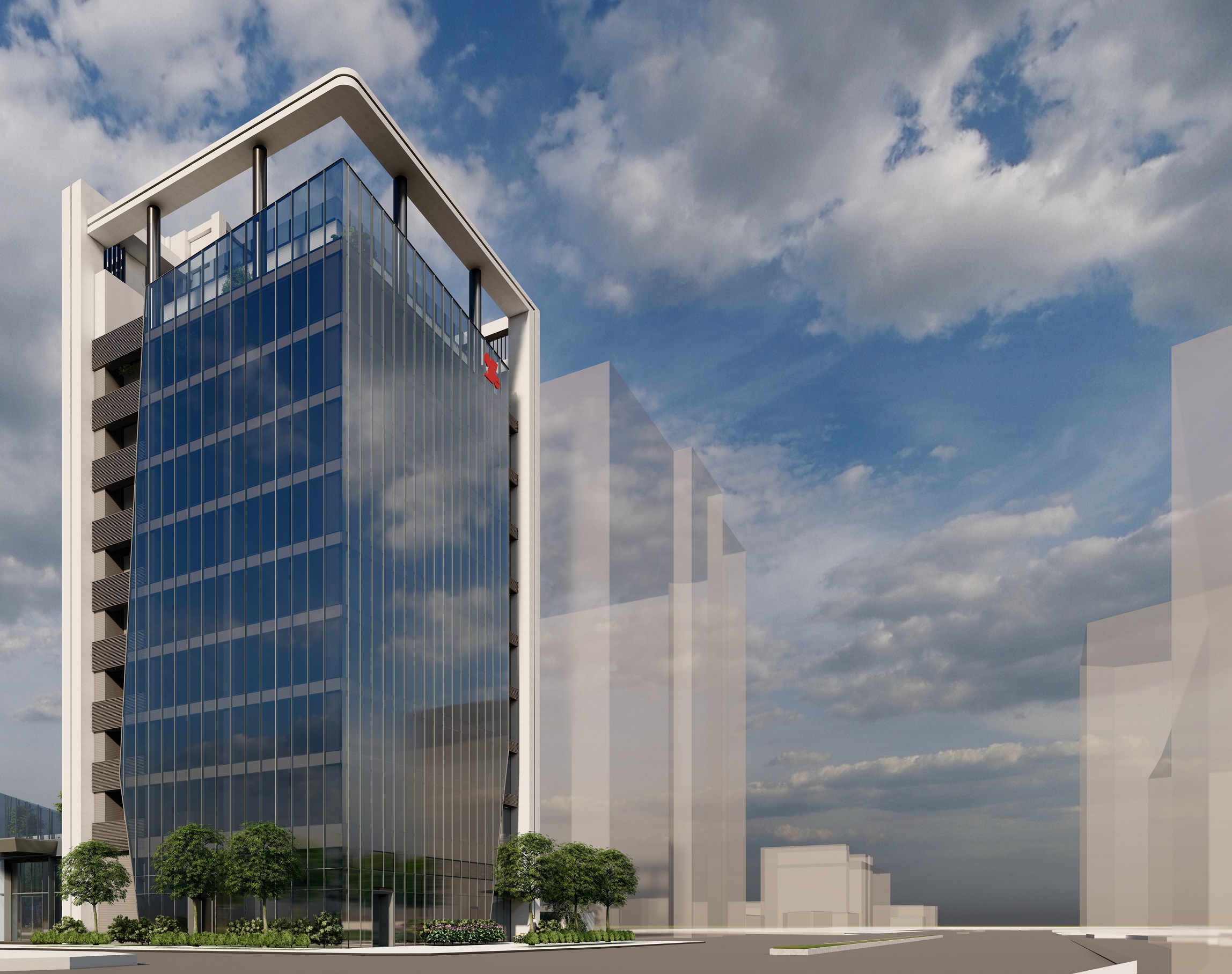 益州集團預計興建地上10層、地下4層之企業總部大樓(上為模擬圖)。